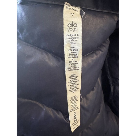 ALO YOGA Down Jacket Puffer Full Zip Navy Blue Women's Size Medium - Picture 7 of 9